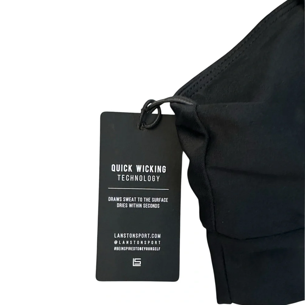 LANSTON Sport Parker Halter Black Cross Front Sports Bra Size XS NWT $112 MSRP - Picture 3 of 7